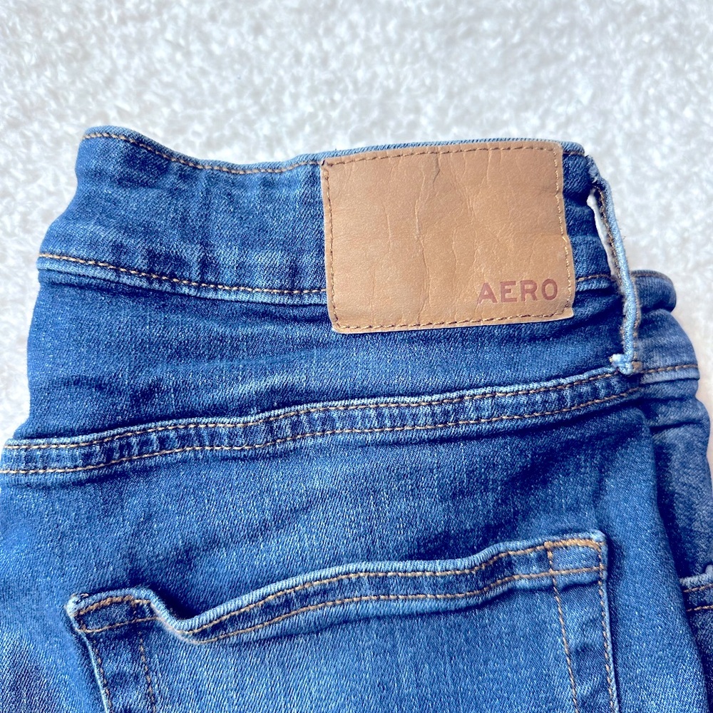Aeropostale Men's Athletic Skinny Jeans - Classic Dark Blue - Picture 4 of 6
